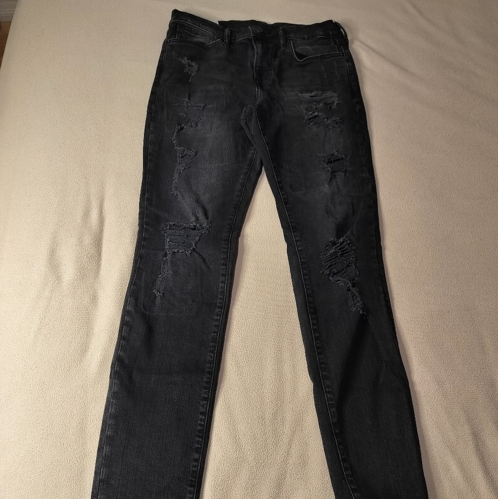 H&M Black Distressed Skinny Jeans